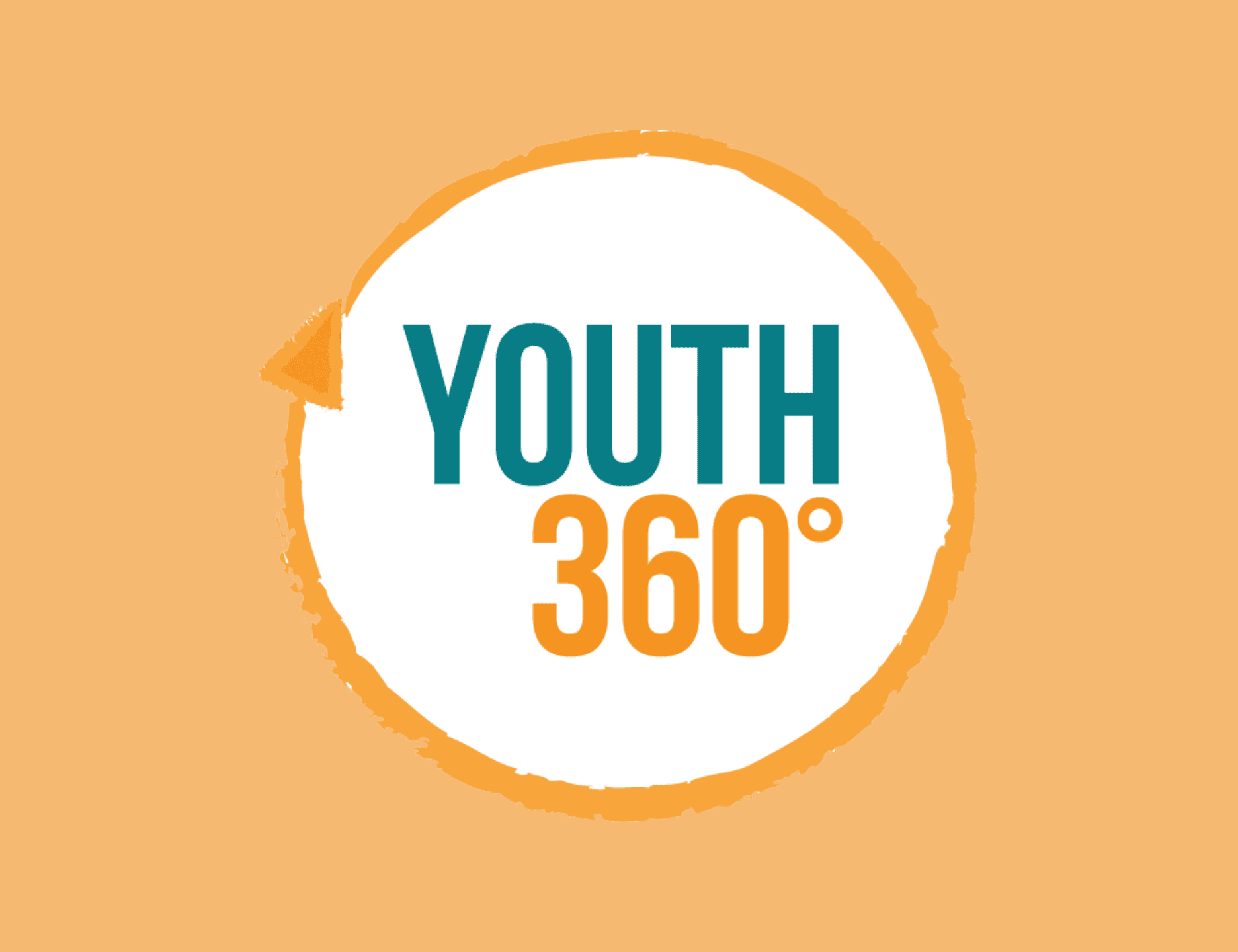 Logo for Youth 360, set against an orange background