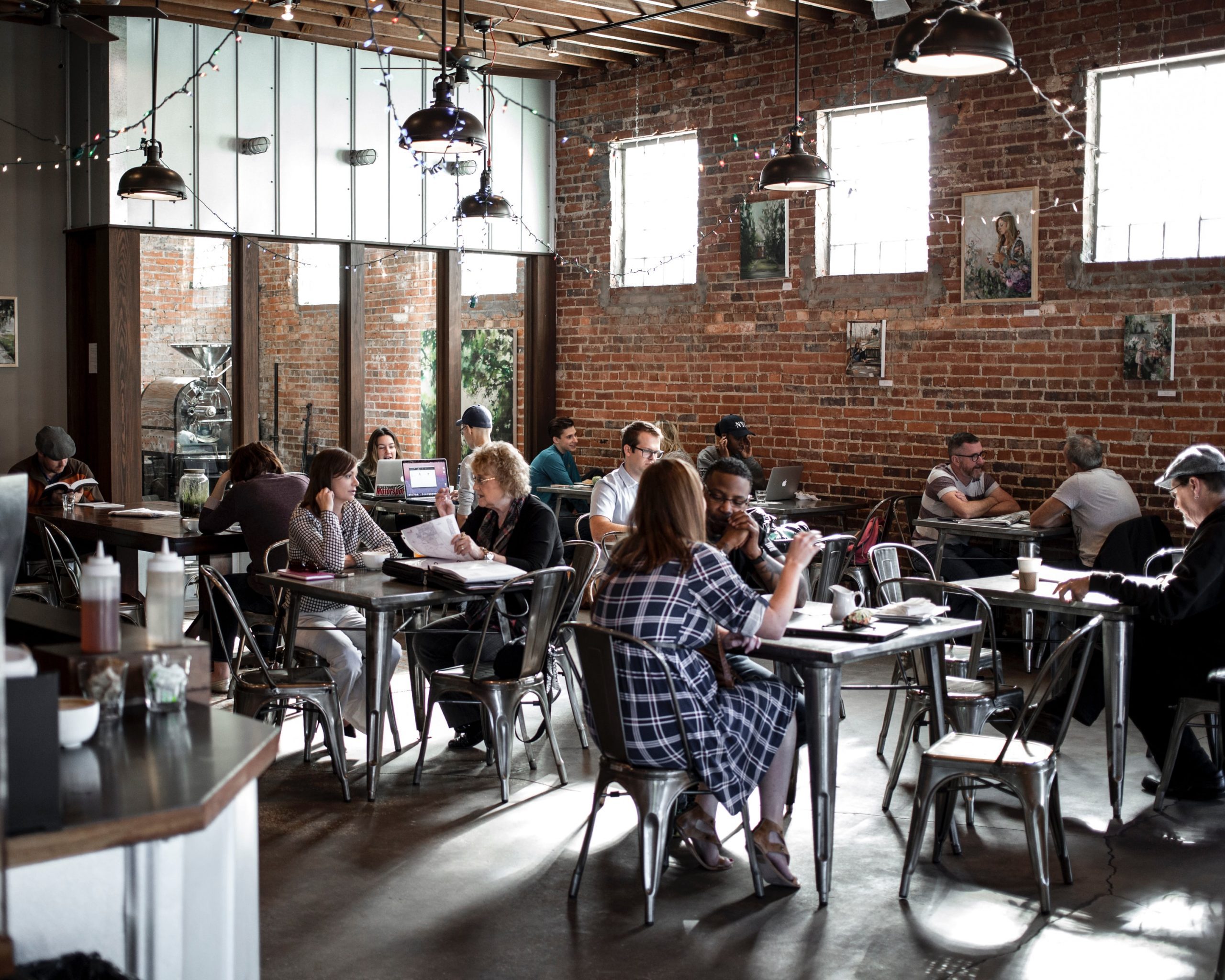 people sitting in a resturant