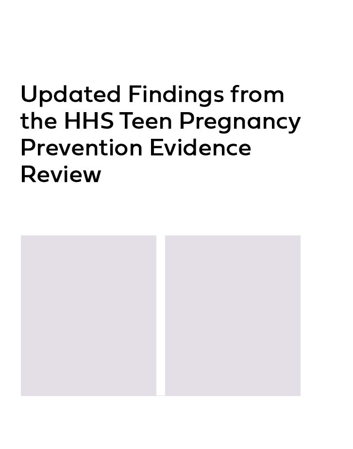 Product Image text Updated Findings from the HHS Teen Pregnancy Prevention Evidence Review