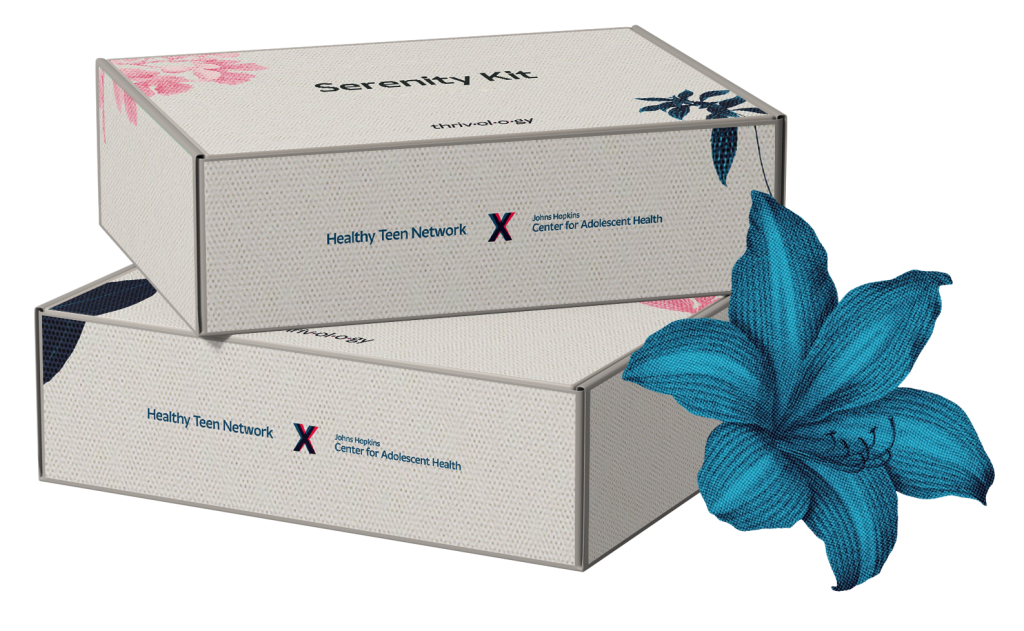 Image of two Serenity Kit boxes, measuring approximately 8x5x2 inches each