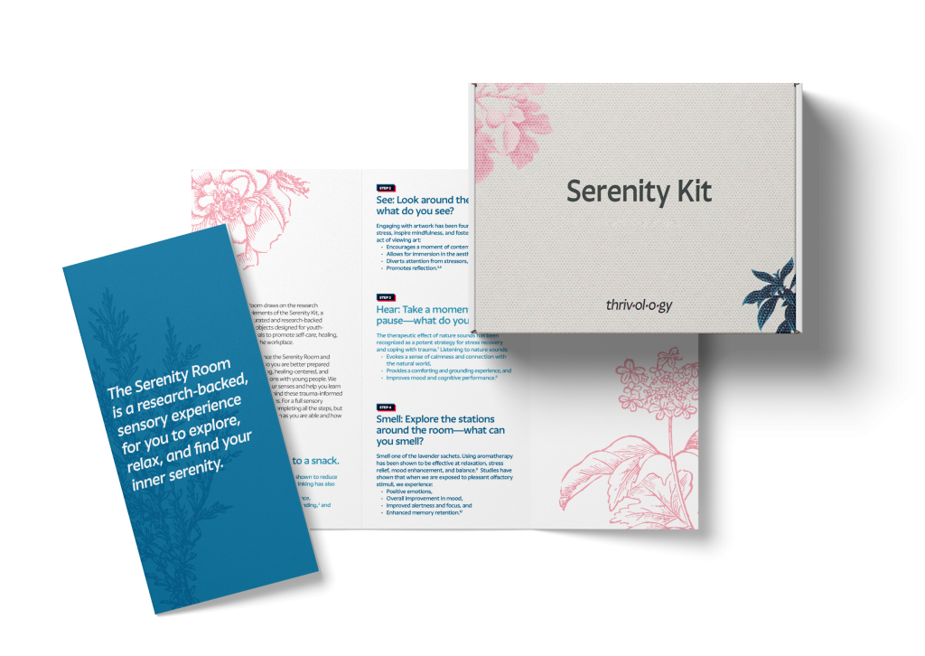 Serenity Kit box and Serenity Room brochure