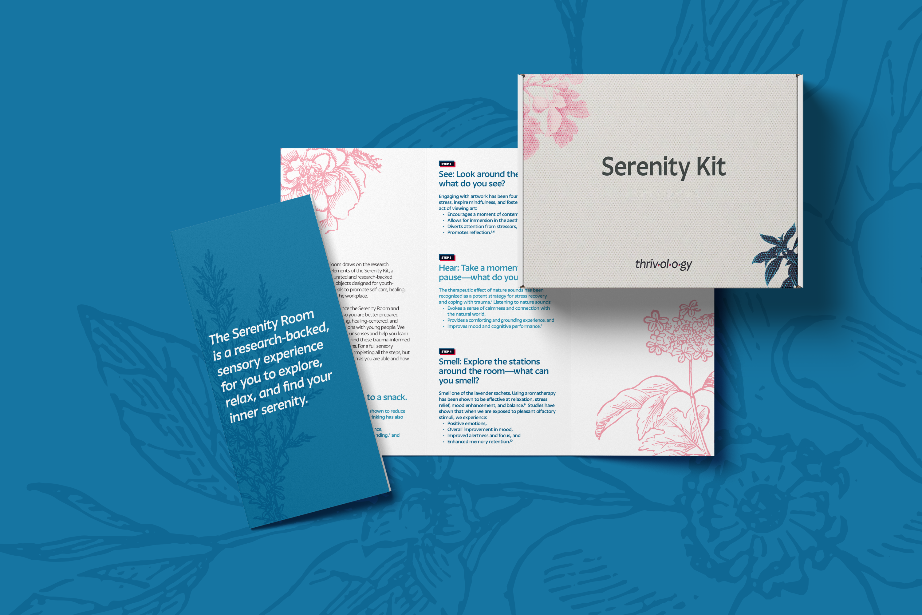 brochure and small box for Serenity Room and Serenity Kit