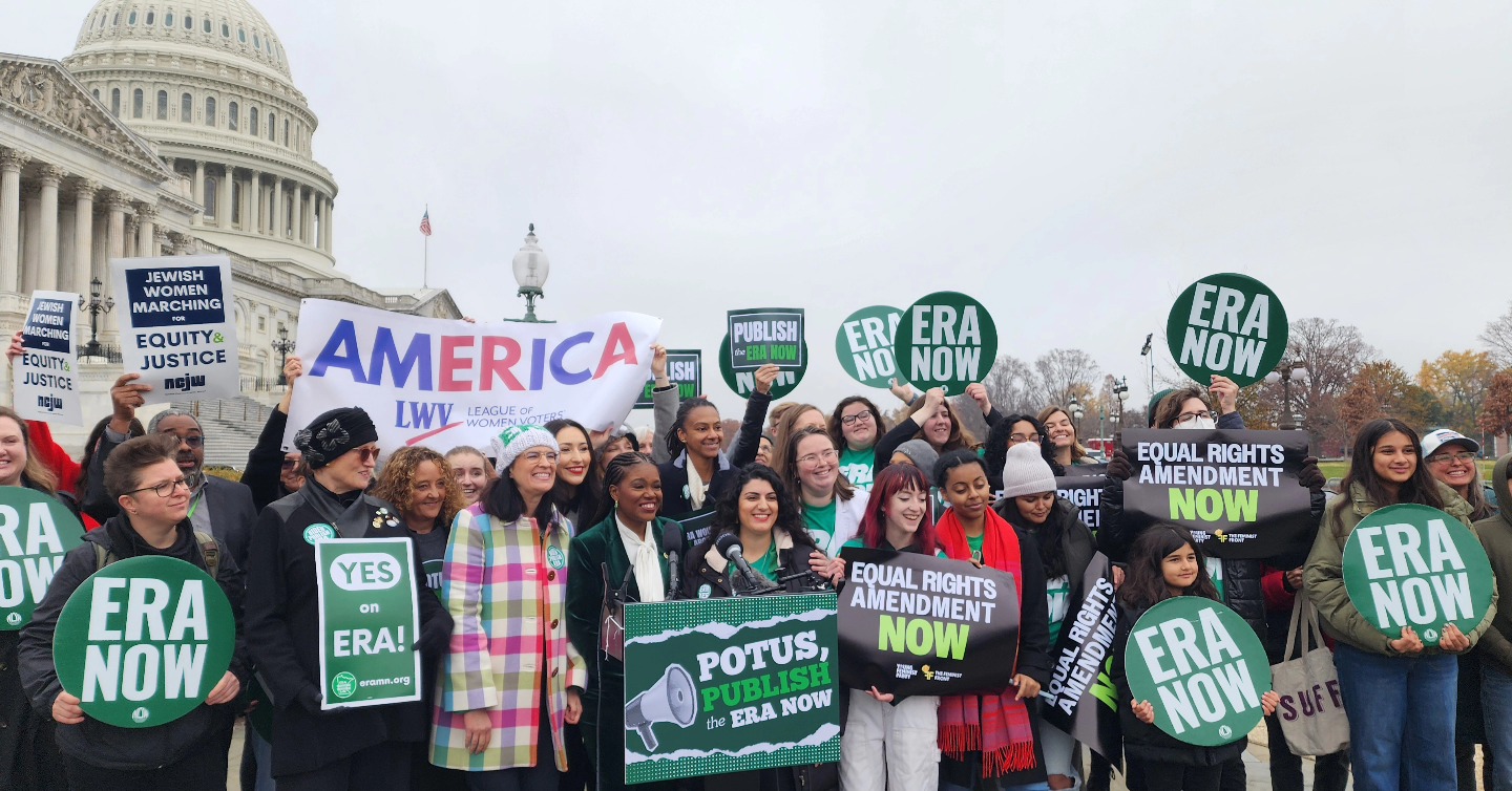 demonstration on the steps of the Capital building in support of the Equal Rights Amendment